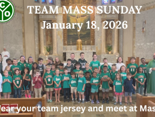 CYO Team Mass Sunday is Jan. 18, 2026! Wear your team jersey.
